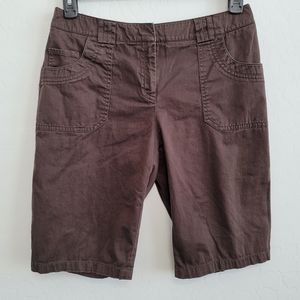 AB Studio Brown Bermuda Shorts Size 6